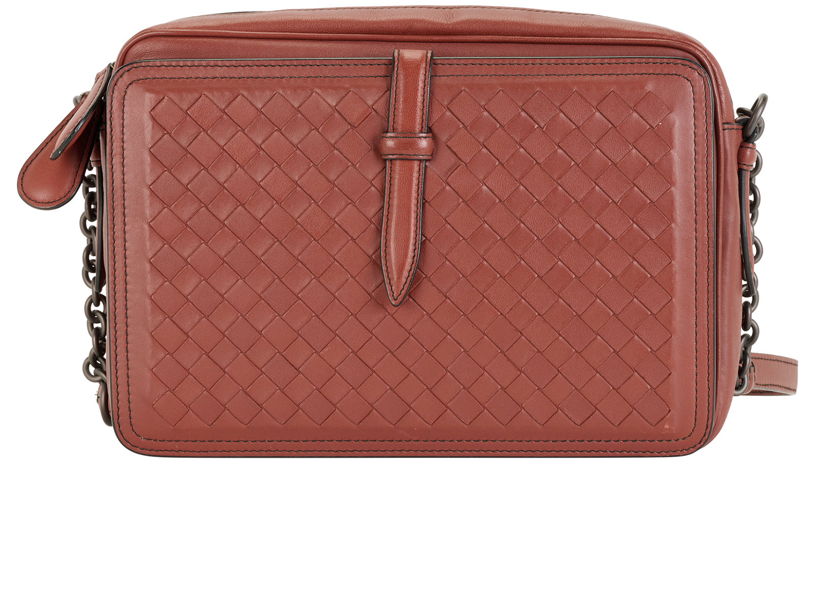 Intrecciato Camera Shoulder Bag, &pound;550, Handbags, Brown, Leather, Back view